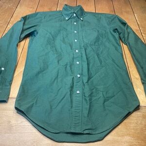 Sid Mashburn Green Button-Down Sport Shirt Size Small Long Sleeve EUC